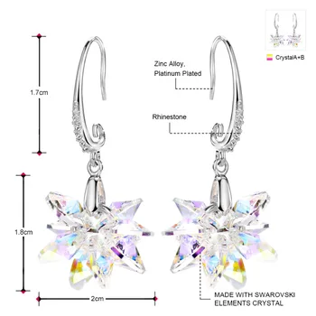 Neoglory REALIZATE CU ELEMENTE SWAROVSKI Crystal & Stras Lung Legăna Cercei Romantic Design Fulg de nea Aliaj de Placat Pentru Doamna