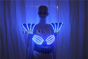 New Sosire LED-uri RGB sutien Colorat umăr costume de dans luminos vesta pentru sala de bar dj disco party eveniment cantareata sexy poartă