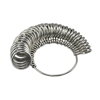 Noi 1 Set Argint Metalic Degetul Ring Sizer Ecartament / Inel De Mandrină De Dimensionare Băț De Măsurare Bijuterii Dimensiunea Instrument De Măsură