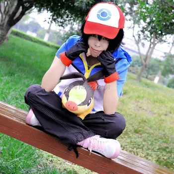 Noi 2018 Sosirea OHCOS Copii Pokemon Ash Ketchum Antrenor Costum Cosplay Haine de Poliester de Copii Băieți Fete Costum de Halloween