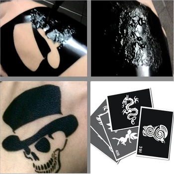 Noi 30pcs/mult Sclipici Tatuaj Stencil Desen Pentru Om Pictura pe Corp,Dragon, Craniu de Lup, Vultur Aerograf Tatuaj Șabloane Șabloane