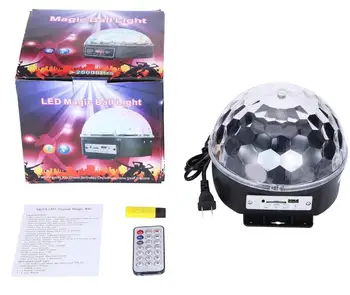 NOI Cristal Magic Ball Lumina Disco Party Lumina laser proiector de sunet etapa lumina cu usb fel de mâncare și control de la distanță