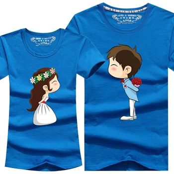 Noi Desene animate T Shirt 8 Culori Iubitorii de haine Femei Barbati casual cu maneci scurte t-shirt pentru cupluri S - 4XL Bumbac tees