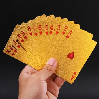 Noi Fierbinte Folie de Aur Placat cu Baccarat Texas Hold ' em Plastic Carti de Joc Impermeabil Cărți de Poker, Jocuri de masă 2.28*3.46 inch 6 Culori