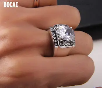 Noi Thai argint bărbați și femei suprafață largă inel argint 925 cu onix negru inel inel clasic Justin