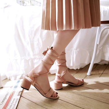 Noile Sandale Femei de Mari Dimensiuni 34 - 47 Sandale de Moda casual dantela-up Roma stil Pantofi Doamnelor Pantofi de damă Femei P06