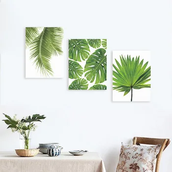 Nordic Minimalist Panza de Imprimare Poster,Verde plante Tropicale frunze de Palmier pe panza poza perete Living Decor Acasă Nici un cadru