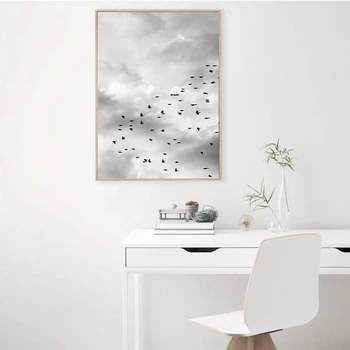 Nordic Peisaj Citate Panza Pictura Poster Alb-Negru Sky Print Naturale Arta de Perete de Imagine pentru Camera de zi Decor Acasă