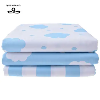 Nori Tipărite Diagonal Tesatura De Bumbac Pentru Cusut, Quilting Cer Albastru Țesut Baby Lenjerie De Pat Pijamale Copii Rochie Fusta Material