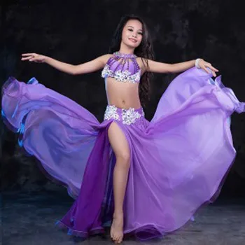 Nou! De lux Oriental BellyDance Costume pentru copii/copil/fete Sexy mână-a făcut Burtă de Dans Costume de haine pentru etapa de performanță