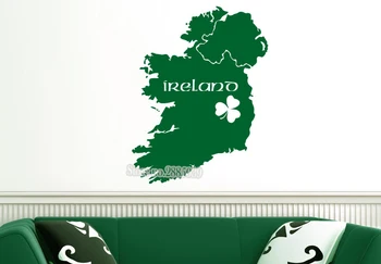 Nou-Veniții Irlanda Harta Decal Arta de Perete de Vinil Camera de zi Dormitor Decor În Culori Diferite de Fundal de Înaltă Calitate Murală LA375