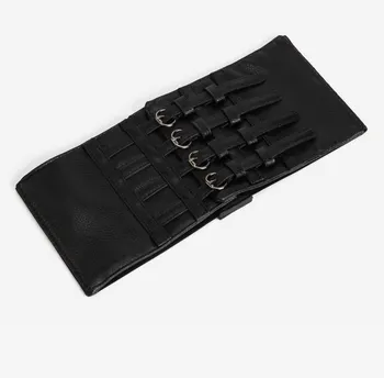 Noua moda 2017 femei faux din piele curea pin up retro elastic lat centura de talie pentru femei black vintage curea de piele corset in partea de sus