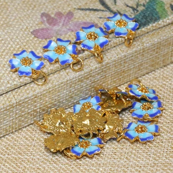 Noua moda prețul en-gros de 15mm drăguț forma de floare email distanțiere cloisonne accesorii bijuterii margele constatările 10buc B2462