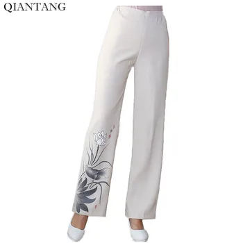 Noul Bej Primăvara și Toamna Doamnelor Pantaloni Tradițională Chineză Stil de Pantaloni Femei Marimea S M L XL XXL XXXL 4XL 2502-1