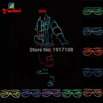 Noul brand de Culoare de 10 Spumante decor Nunta LED ochelari de soare alimentat de la Baterie de Carnaval,Dans,Petrecere decorative EL ochelari de soare Cadou