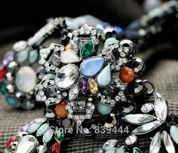 Noul Design Cald Vânzările De Bijuterii De Lux Elegant De Cristal De Sticlă De Mai Multe Culori De Flori Grele Hematit Coliere Pandantive