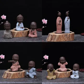 Noul Mici Călugăr Figurina Statui Ale Lui Buddha India Yoga Mandala Bonsai Ceai De Companie Ceramica Ornamente Desktop Acasă Decorare Cadou