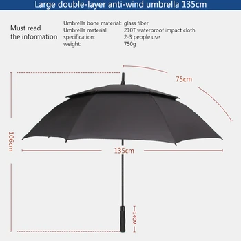 NX Golf umbrelă Mare adevărat strat dublu 135CM mult umbrele creative bărbați și femei de afaceri de așteptat super stong windproof