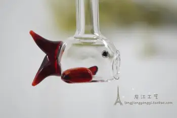 O. RoseLif 3 x Minunat Bea Ca un Pește Sticla lucrate Manual Paie Pipeta Dollarfish Paie de Băut cu Fructe Tubularis