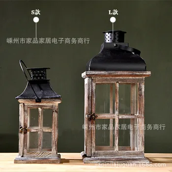Oferte speciale! 62 de yuani primitiv de lemn felinar decoratiuni ZAKKA original industriale în stil mansardă sfeșnice -2 alin.