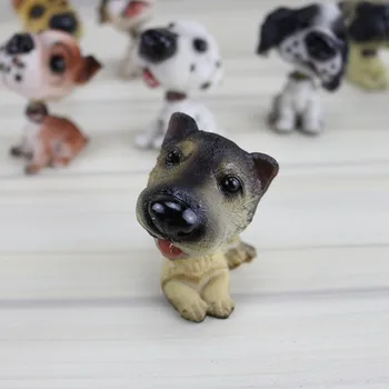 Office Desktop Decor Miniatură Rășină Puppy Mini Figurine De Desene Animate Tremura Capul Câini Figurine De Animale Mașină De Păpuși Ornamente
