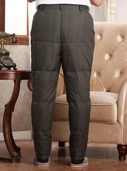 Omul cădea plus size Solid Elastic Talie Mare Lungime Completă Direct gros 95% în jos de pantaloni sex masculin iarna cald supradimensionate jos pantalonii