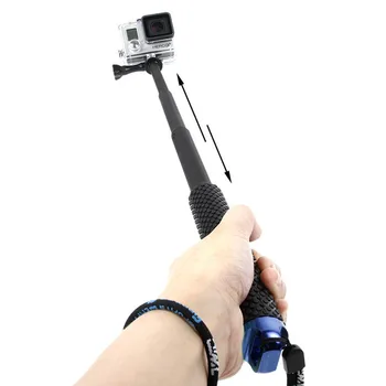 OOTDTY 1 Set Stâlp Extensibil Mini Selfie Stick rezistent la apa Monopied Albastru Pentru GoPro Hero 4/3/3+ Noi