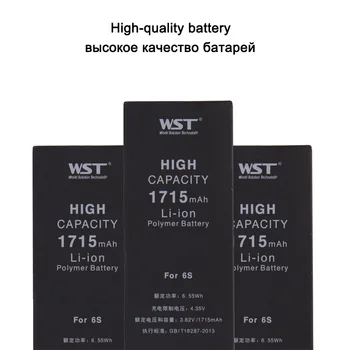 Original WST mobil baterie pentru iPhone 6S capacitatea reală 1715mAh Li-ion acumulator de schimb cu instrumente gratuite autocolant transport gratuit