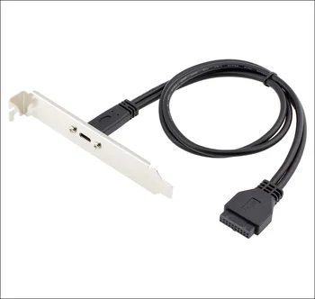 Panoul din spate cu USB 3.1 Tip C Port, USB 3.0 USB3.0 20 Pini 20P feminin la USB-C USB3.1 tip-c de sex Feminin gazdă PCI șicane Cablu 50cm