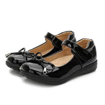 Pantofi fete negru& alb rochie de printesa pantofi de Elevi de școală primară pentru copii Lucios PU pantofi cu bowknot 26-41 TX02