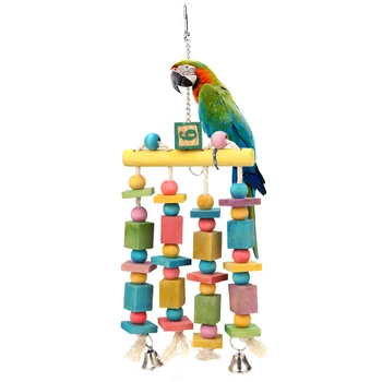 Papagal Jucării Păsări Papagal De Companie Păsări Colorate Agățat Acrilic Cu Clopote Mușcături De Leagan Jucarie De Rontait Cuști Cacadu Suport Rack Accesorii