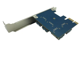 PCI-e Express 1X La 4 Port PCIE 16X Multiplicator HUB Riser Card Adaptor w/1.96 metri Cablu USB 3.0 Picătură de Transport maritim
