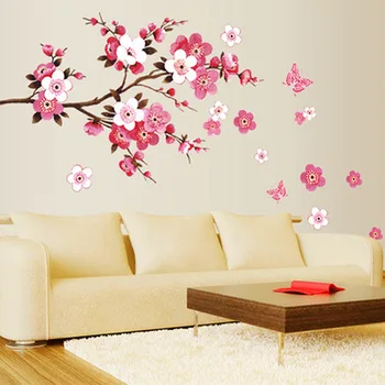 Peach blossom de autocolante autocolante fashion TV stabilirea perete din camera de zi dormitor fereastra de autocolante de perete