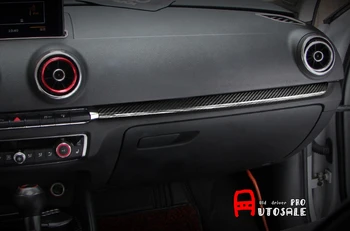 Pentru toate modelele Audi A3 8V 2013 2016 Adevărat Carbon Interior tablou de Bord Consola de Mijloc Benzi Ornamente volan pe Stânga