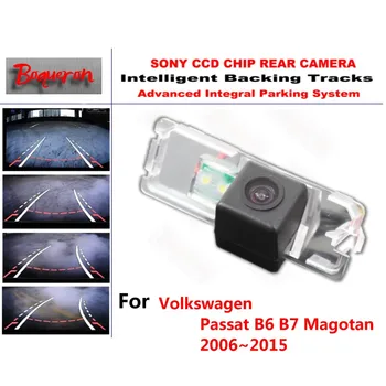 Pentru Volkswagen Passat B6 B7 Magotan 2006~CCD Auto Backup Camera foto de Parcare Inteligent Urmele Dinamice de Ghidare din Spate Vedere aparat de Fotografiat