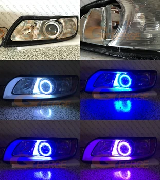 Pentru Volvo S40 V50 2008 2009 2010 2011 faruri cu HALOGEN Excelent Angel Eyes Multi-Color Ultra luminoase RGB LED Angel Eyes kit