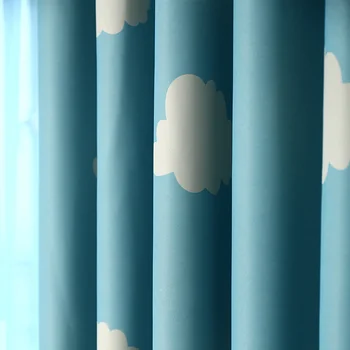 Perdele opace desene animate dormitor copil copil de tratament fereastră cu perdele tul panou modern scurt cortina cer albastru nor