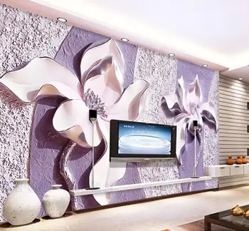 Personalizat murale 3d Violet relief orhidee TV Dormitor living Fundal pictura murala de perete cafe tapet