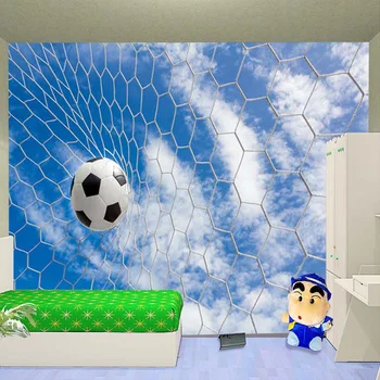 Personalizate 3D Murală Tapet Modern Fresca Sport Fotbal Living, Dormitor, TV Fotografie Tapet de Fundal de Cer Albastru Nori Albi
