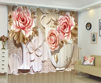 Personalizate Opace tesatura Florale de Imprimare 3D Fereastră Perdele Draperii Pentru Living dormitor Birou, Hotel Tapiserie de Perete Craciun