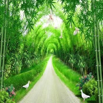Personalizate Orice Dimensiune Murală Tapet 3D Stereo Proaspete Verde Pădure de Bambus Calea Foto picturi Murale Spațiale Extensia Papel De Parede 3 D
