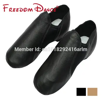 Piele naturala Twin Părți Elastic Tub Întinde Jazz Dans Pantofi Slip-on Adolescenți Adulți Balet Pantofi Sport Adidasi FD8006