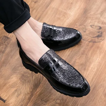 Pietre alunecare pe pantofi barbati formale din piele brand de lux mens subliniat toe pantofi rochie italian elegant masculin pantofi oxford pentru barbati