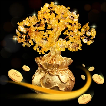 Placare cu aur Copac Bani mai Multe Monede Dumnezeu a Bogăției Rasina de Artizanat Deschiderea de Cadouri Comoara Castron Biroul de Acasă corn al Abundenței de Decorare
