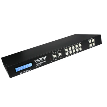Playvision 4K HDMI matrix Switcher 4X4 18G 4:4:4 HDMI 2.0 HDCP 2.2 3D IR EDID RS232
