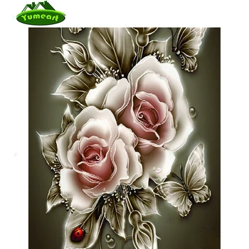 Plin de Diamante Broderie Flori Fluture Retro Rose DIY Piața de Foraj Desen cruciulițe Stras handmade, hobby-uri și ambarcațiuni