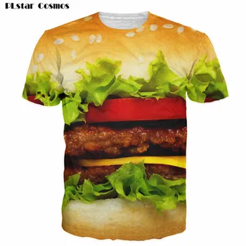 PLstar Cosmos, Femei, bărbați harajuku Brânză Burger T-Shirt camiseta Hamburger, Cheeseburger tricou de Vara tricou topuri 3d tee teu