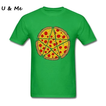 Plus Dimensiune Bărbați Gothic Rock Tricouri Satana Iubește Pizza Perfectă Amuzant Camisetas Propria Diy Mens T-Shirt
