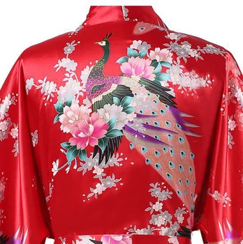 Plus Dimensiune XXXL Vara Sexy Femei de culoare Roba de Satin Raionul de Imprimare cămașă de noapte Lungă Sleepwear Kimono-Halat de Baie Flori de Pijama O-114