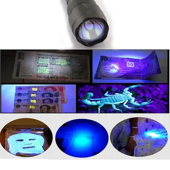 Portabil Ultra Violet 395nm Lanterna uv violet linternas Lanterna Flash de Lumină ultravioletă de iluminare Lanterna baterie 18650 incarcator